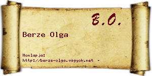 Berze Olga névjegykártya